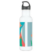 Apricot Tulips Künstlerische moderne Farbblöcke na Edelstahlflasche (Rückseite)