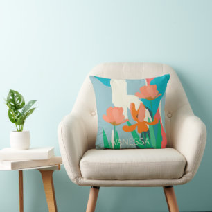 Apricot Tulips Künstlerische moderne Farbblöcke na Kissen