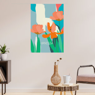 Apricot Tulips Künstlerische moderne Farbblöcke na Poster