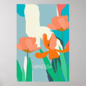 Apricot Tulips Künstlerische moderne Farbblöcke na Poster (Vorne)