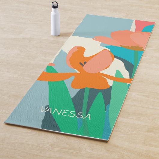 Apricot Tulips Künstlerische moderne Farbblöcke na Yogamatte (Beispiel)