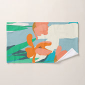 Apricot Tulips Kunstwerke Moderne Farbblöcke Badhandtuch Set (Handtuch)