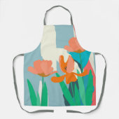 Apricot Tulips Kunstwerke Moderne Farbblöcke Schürze (Vorderseite)