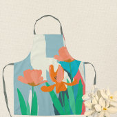 Apricot Tulips Kunstwerke Moderne Farbblöcke Schürze