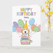 Apricot Tuxedo Cockapoo Cavapoo Dog Happy Birthday Karte (Gelbe Blume)