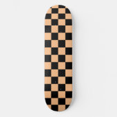 Apricot und Black Checkered Vintag Skateboard (Vorderseite)