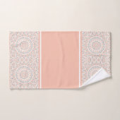 Apricot und Grau Modern Mandala Badhandtuch Set (Handtuch)