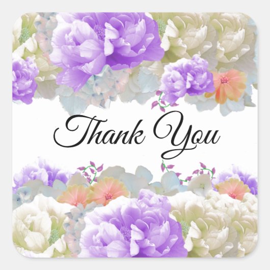 Apricot und Pflaume Blume Vielen Dank Sticker (Vorderseite)