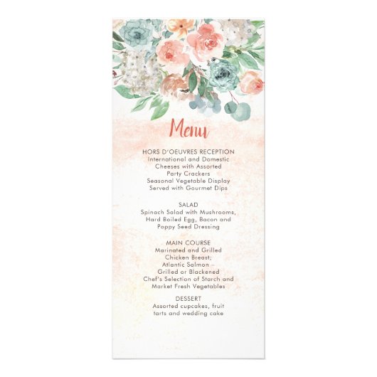 Apricot und Wasabi Grüne Wasserfarbenhochzeit Werbekarte (Vorne)