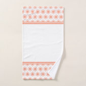 Apricot und White Hexagonal Muster Badhandtuch Set (Handtuch)