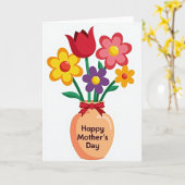 Apricot Vase Mothers Day Card Karte (Gelbe Blume)