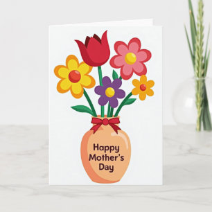 Apricot-Vase-Muttertags-Karte Karte