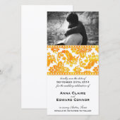 Apricot Vintag Damask Lace Save the Date (Vorne/Hinten)