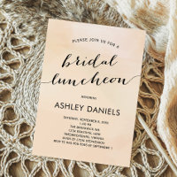 Apricot Watercolor Bridal Luncheon Einladung