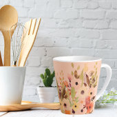 Apricot Watercolor Flower Garden Milchtasse