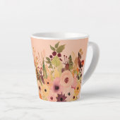 Apricot Watercolor Flower Garden Milchtasse (Rechte Ecke)