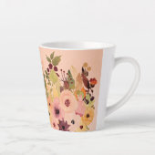 Apricot Watercolor Flower Garden Milchtasse (Rechts)
