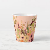 Apricot Watercolor Flower Garden Milchtasse (Vorderseite)