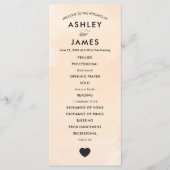 Apricot Watercolor Hochzeitsprogramm für Zeremonie Programm (Vorderseite)