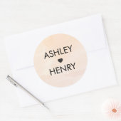 Apricot Watercolor Hochzeitsticker, Peach-Geschenk Runder Aufkleber (Umschlag)
