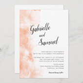 Apricot Watercolor Moderne kalligraphische Hochzei (Vorne/Hinten)