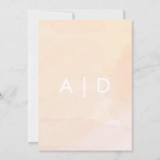 Apricot Watercolor Probe Abendessen Einladung (Rückseite)