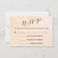 Apricot Watercolor Wedding Response Card für UAWG