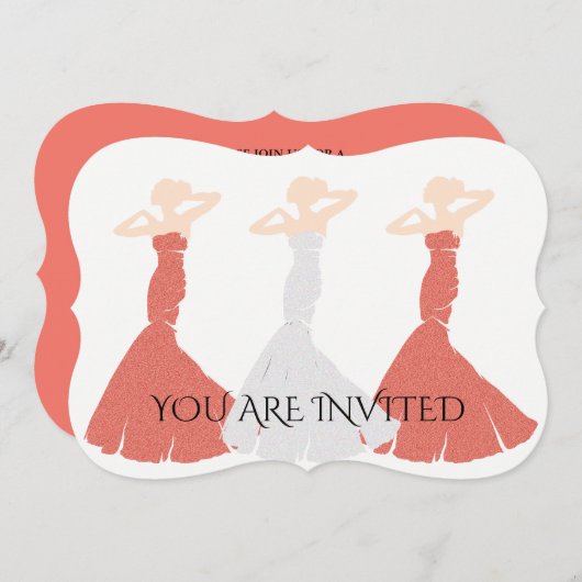 Apricot Wedding Be My Bridesmaid Brautparty Einladung (Vorne/Hinten)