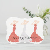 Apricot Wedding Be My Bridesmaid Brautparty Einladung (Stehend Vorderseite)