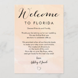 Apricot Wedding Willkommensbrief & Reisekarte Programm