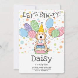 Apricot White Cockapoo Cavapoo Dog Birthday Party Einladung