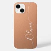 Apricot White Elegant Calligraphy Script Name Case-Mate iPhone Hülle (Rückseite)
