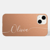 Apricot White Elegant Calligraphy Script Name Case-Mate iPhone Hülle (Rückseite (Horizontal))