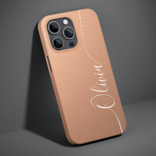 Apricot White Elegant Calligraphy Script Name Case-Mate iPhone 14 Hülle