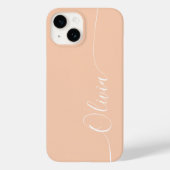 Apricot White Elegant Calligraphy Script Name Case-Mate iPhone Hülle (Rückseite)
