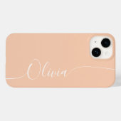 Apricot White Elegant Calligraphy Script Name Case-Mate iPhone Hülle (Rückseite (Horizontal))