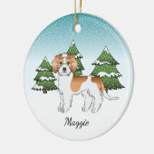 Apricot & White Mini Goldendoodle Winterwald Keramik Ornament (Links)