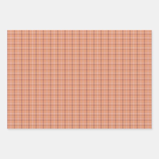 Apricot White Plaid Classic Pattern Geschenkpapier Set (Vorderseite 3)