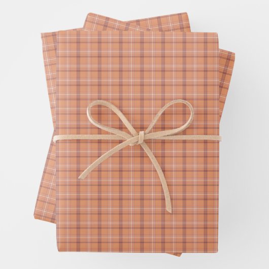 Apricot White Plaid Classic Pattern Geschenkpapier Set (Beispiel)
