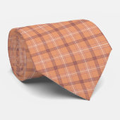 Apricot White Plaid Classic Pattern Neck Tie Krawatte (Gerollt)