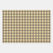 Apricot Yellow Aquamarines geometrisches Muster Geschenkpapier Set (Vorderseite 2)