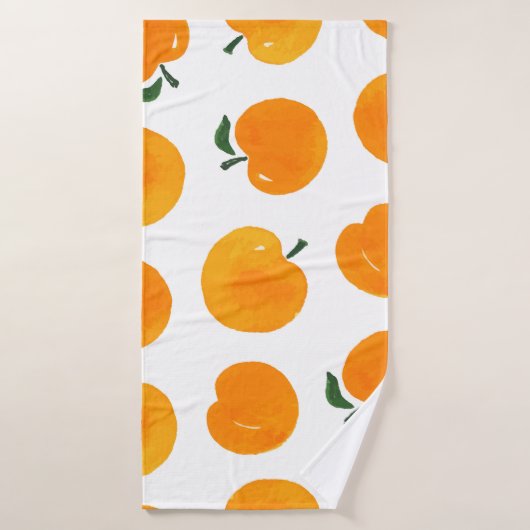 Apricots Aquarell Weißer Hintergrund Vintag Badehandtuch (Badehandtuch)