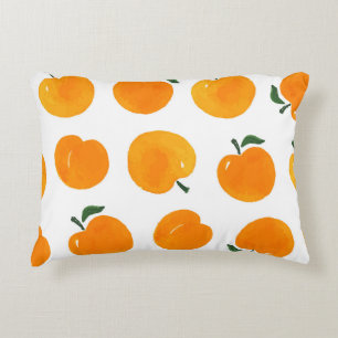 Apricots Aquarell Weißer Hintergrund Vintag Dekokissen