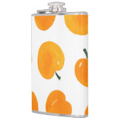 Apricots Aquarell Weißer Hintergrund Vintag Flachmann (Links)