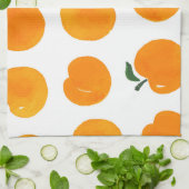 Apricots Aquarell Weißer Hintergrund Vintag Geschirrtuch (Gefaltet)