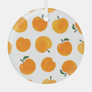 Apricots Aquarell Weißer Hintergrund Vintag Ornament Aus Glas