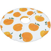 Apricots Aquarell Weißer Hintergrund Vintag Polyester Weihnachtsbaumdecke (Schrägansicht)