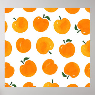 Apricots Aquarell Weißer Hintergrund Vintag Poster