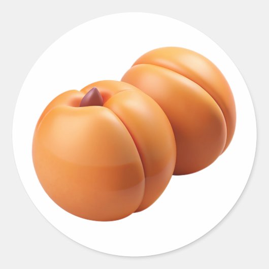 Apricots Plastic 3D - Glossy Round Label Runder Aufkleber (Vorderseite)