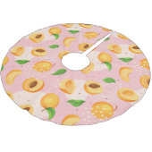 Aprikose, Blätter, nahtlose Vintage Textur. Polyester Weihnachtsbaumdecke (Schrägansicht)